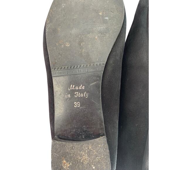 Clorinda Antinori Italy Black Suede Parlor Smoking Flats Size 39 EU 8.5 US - Picture 7 of 7